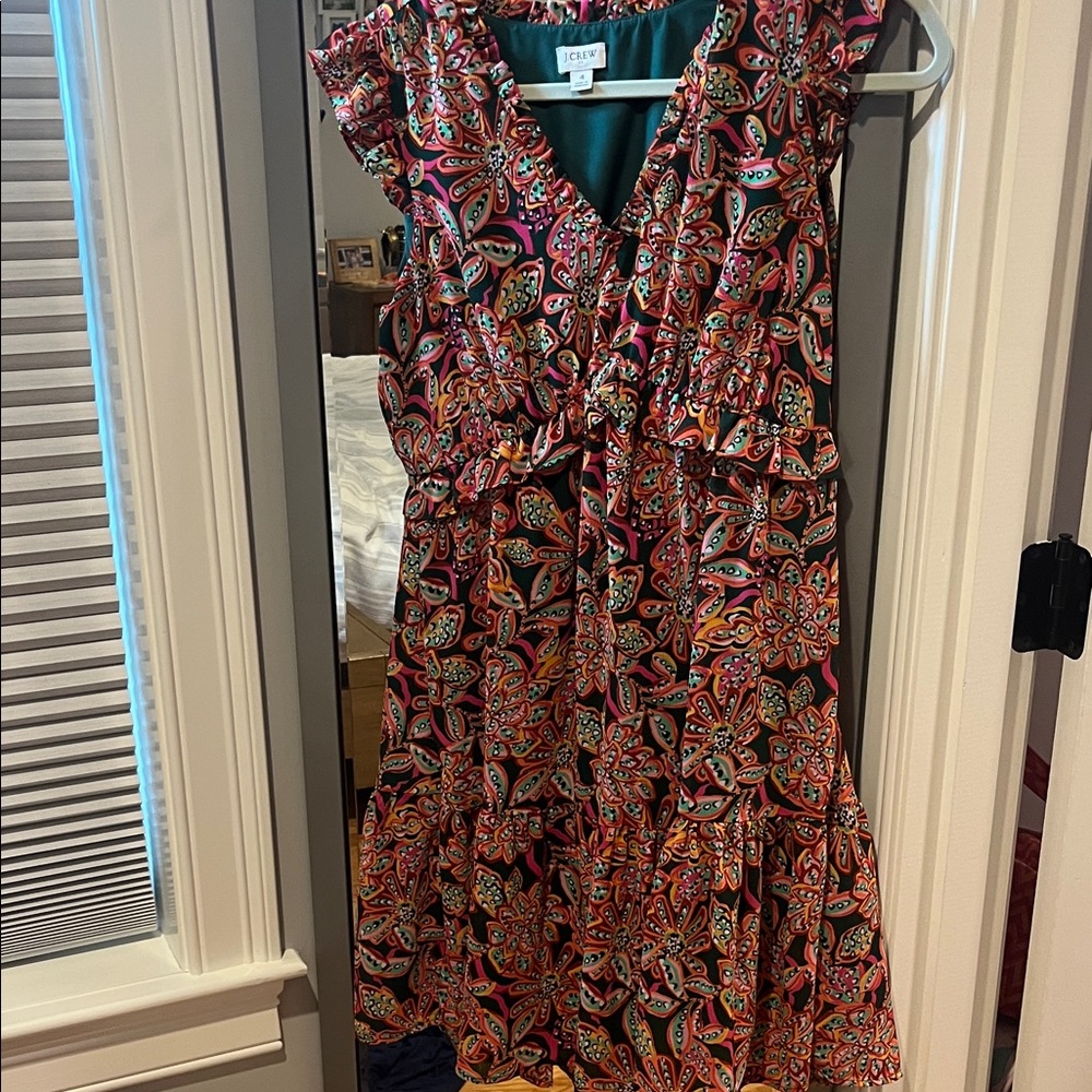 J.Crew Colorful Paisley Ruffle Dress